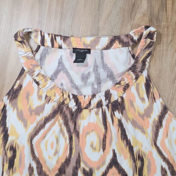 💜Ann Taylor Multicolored High Neck Sleeveless Top Large - Picture 3 of 8
